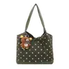 Bolsa de mão retrô com bolinhas para mulheres, nova bolsa de ombro casual para o outono/inverno de 2026, grande capacidade, bolsa tote versátil