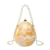 Moda Transfronteriza Nuevo Bolso de Cena Elegante Bolso de Perlas para Muñeca Bolso Huevo de Ganso Bolso de Hombro Cruzado Fiesta de Boda Bolso de Noche