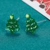 Pendientes navideños de nicho lindos pendientes de resina para perforación de oreja nuevos pendientes pequeños simples elegantes de moda para mujeres