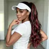 Peluca de cola de caballo de alta temperatura para mujer, con mecanismo de seda, ondas grandes, cola de caballo, cabello largo y rizado, trenza grande, Tiktok