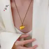 Mismo Estilo que el Collar Colgante de Calabaza Estilo Chino de la Tienda Dorada Puzuo, Colgante de Calabaza de Oro Arenado Método Antiguo, Cadena para Suéter, Colgante de Fortuna y Prosperidad, Versión para Pareja