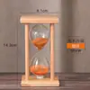 Adornos de escritorio creativos de reloj de arena retro con temporizador de reloj de arena de madera maciza de 5/10/15/30 minutos