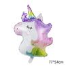 Globo de Animal de Dibujos Animados de Pie 3D Ensamblado Decoración de Fiesta de Cumpleaños Globo de Papel de Aluminio con Forma de Cabeza de Unicornio