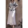 9588 Da Ai Mei Yuan 2025 Verano Nuevo Moda Coreana Camiseta Adelgazante de Cuello Solapa para Mujer con Estampado Tendencia