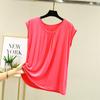 Modal Novo Micro-plissado Vest Moda All-match Loose T-shirt manga curta verão fino Outer Wear plus size Base Shirt