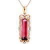 Colgante de turmalina roja de imitación de quilates, de gran venta, de Europa y América, chapado en oro rosa de 18 quilates, para mujer.