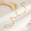 Pulsera de Cadena Fina Hueso de Serpiente de Acero Inoxidable con Cuentas Redondas Incrustadas de Circonita, Chapado al Vacío, Joyería Transfronteriza Europea y Americana