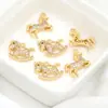 Banho de Cobre com Diamantes, Folheado a Ouro 14K, Preserva a Cor, Pingente de Cavalo do Zodíaco, Pulseira, Colar, Acessórios para Joias DIY D177