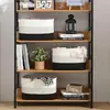 Cesta de Almacenamiento Rectangular Contenedor de Almacenamiento Tejido Cuerda de Algodón Cesta de Lavandería Organizador de Juguetes y Artículos Varios Cesta Cuerda de Algodón Tejido Armario