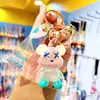Llavero de oso con graffiti degradado transparente, creativo, para pareja, mochila escolar, oso de Redes Sociales, llavero de coche exquisito para mujer