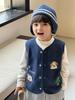 Colete de Lã Infantil Outono e Inverno, Colete Quente para Usar por Baixo, Roupa de Exterior para Outono, Categoria de Roupas Infantis a