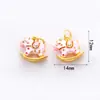Accesorios Vietnamitas de Oro de Arena Estilo Antiguo Alta Retención de Color Cuentas Espaciadoras Colgante de Zirconia Incrustada de Durazno Cadena de Extensión para Pulsera y Collar Joyería DIY