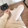 Leggings Grises Otoño e Invierno Estilo Lolita Japonés Medias con Estampado de Lazo Calcetines Térmicos para Mujer