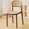 Cadeiras de Rattan Plástico para Casa, Cadeiras de Jantar Empilháveis, Cadeiras com Encosto para Lazer, Cadeiras de Rattan Estilo Vintage, Banquinhos para Exterior