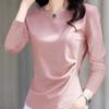 Camiseta de Manga Larga con Cuello en V para Mujer Talla Grande, Nuevo Estilo Otoño Temprano 2026, Top con Cintura Fruncida, Prenda Básica Elegante Versátil