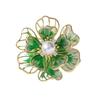 Broche de Flor Esmaltada Estilo Nacional, Corsage de Pérola Clássico de Nicho, Corsage Prensado Feminino, Broche Retrô