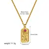 Collar de Zirconia Chapado en Oro al Vacío 18K Europeo y Americano de Venta Caliente Collar con Colgante Cuadrado de Acero Inoxidable con Sello de Sol y Estrella