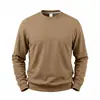 Moletom Masculino Casual de Cor Sólida, Gola Redonda, Estilo Clássico Solto, Forrado com Lã, Pesado, Outono e Inverno, Europeu e Americano, para o Trabalho, Tamanho Plus