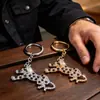 Chaveiro Personalizado de Leopardo Cravejado com Diamantes, Acessórios de Guepardo Retrô, Novos Acessórios Pingente com Elementos Animais