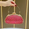 Nova bolsa de mão feminina de luxo com strass transfronteiriça, bolsa de noite elegante para festa de alta qualidade, bolsa de ombro elegante