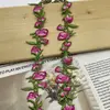 Borda de Renda Bordada Colorida Solúvel em Água de 3,5 cm de Largura para Saias Hanfu, Acessórios de Cabelo e Acessórios de Vestuário, Disponível para Atacado Transfronteiriço