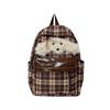 2025 Nuevo Japonés en Mochila Escolar de Costuras a Cuadros de Cachorro Lindo, Mochila de Moda de Gran Capacidad para Ir al Trabajo que Combina con Todo