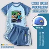 Coleção de Personagens de Minecraft Roupa de Banho Infantil Meninos Conjunto de Duas Peças Calção de Banho de Verão para Crianças Maiores Roupa de Banho com Proteção Solar para Meninos