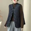 Chal de Algodón Delgado Acolchado con Botones a Presión, Bolsillo Lateral, Versátil, Casual, Nuevo para Otoño Invierno 2026, Mujer
