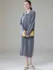 Suéter Largo de Cachemira Vestido de Punto de Cachemira Otoño e Invierno Holgado Nuevo Perezoso Cachemira Cuello Polo Vestido Suéter para Mujer