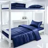 Conjunto de Lençol e Capa de Edredom de Três Peças, Algodão Puro, Capa de Edredom Azul Chama Resistente ao Fogo, Colcha para Uso em Dormitório, Conjunto de Roupa de Cama de Seis Peças