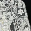Cuello Desmontable de Encaje Bordado Blanco con Perlas Cuello Hueco Bordado Vestido Versátil Decoración de Vestido de Boda Cuello Delantero