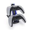 Cargador de doble asiento con modelo volador para PS5, base de carga inalámbrica de doble asa con luz azul TP5-0585S