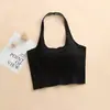 Nuevo Estilo Primavera y Verano Sujetador Deportivo de Cuello Halter con Almohadillas en el Pecho, Hermoso Diseño en la Espalda, Corte Ajustado, Adecuado para Ropa Exterior, Camiseta Deportiva de Tirantes Integrada para Yoga para Mujer