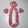 Conjunto de Guirlandas de Flores Havaianas Transfronteiriças, Diâmetro das Pétalas 8cm, 6 Pares de Pulseiras de Flores, 12 Pares de Faixas de Cabeça de Flores, 30 Pares de Guirlandas de Flores