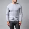 Suéter de punto trenzado para hombre 2026, cuello redondo, ajuste slim, elástico, manga larga, Otoño Invierno, Capa interior de negocios, Capa base