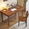 Mesa de madeira maciça preta Estudo em casa americano Quarto Retro francês europeu Pequeno apartamento Mesa de computador Mesa de escrita