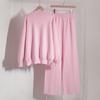 Traje de Suéter Tejido de Color Sólido con Cuello Alto y Abertura Ropa de Mujer Moda Europea y Americana Otoño e Invierno 2024 Traje de Suéter Casual Holgado