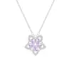 Colar Flor de Jasmim Mo Li Prata Esterlina S925 para Mulheres Luxo Leve Diamantes Brilhantes Coração Fecho Magnético Corrente da Clavícula Presente de Aniversário para Namorada