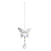 Colgante de Hierro Mariposa Bola Transparente Decoración de Luz Hoja de Arce Doble Cara Adorno Colgante DIY Cortina de Cuentas para Boda Suministro Bola de Cristal