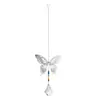 Colgante de Hierro Mariposa Bola de Iluminación Transparente Hoja de Arce Doble Cara Colgante DIY Cortina de Cuentas para Boda Suministro Bola de Cristal