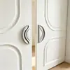 Manija Curva de Media Luna Estilo Italiano con Sencillo Diseño de Ranura Tridimensional, Manija de Aleación de Aluminio para Puertas de Habitaciones de Hotel