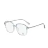 M3722 gafas de montura completa anti luz azul personalidad TR metal mixto gafas lisas de moda negocio miopía