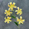 5 Lírios Selvagens Artificiais para Decoração de Casa e Hotel, Arranjo de Cena de Casamento, Enfeites de Flores Artificiais Artesanais Transfronteiriços Atacado