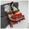 Bolsa de Design Único para Mulheres, Bolsa de Ombro de Grande Capacidade, Bolsa Pequena de Tricô de Peixe Tecido, Novo Modelo 2026 Bolsa de Mão para Férias