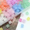 Corrente para Celular de Acrílico Transparente com Rachaduras de Gelo, Quadrada Perfurada, Cristal Colorido com Contas, Acessório para Pendurar no Carro, Joias DIY