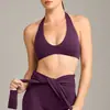 Top Fitness Costas Cruzadas com Gola Halter para Mulheres, Absorvente de Suor, Secagem Rápida, Top Esportivo para Corrida, Emagrecimento e Modelagem, Lindo Top Fitness Costas Cruzadas