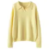 Camisa base de tricô feminina gola alta de cashmere, modelagem solta, emagrecedora, macia e amiga da pele, estilo doce, que rejuvenesce e elegante