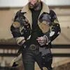 Chaqueta Larga de Algodón Marrón con Botones Blancos, Producto Nuevo Digital de Impresión 3D Multicolor Transfronterizo Europeo y Americano