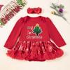 Vestido Harper de Manga Longa Estampado Ponto Vermelho para Bebê Novo de Natal Transfronteiriço Vestido de Fio Fábrica Outlet