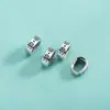 Plata de Ley S925 Chapada Plata Tailandesa Cuentas Espaciadoras Pulsera Estilo Punk Cuentas Sueltas Pulsera Trenzada a Mano DIY Cuentas Espaciadoras Accesorios de Plata